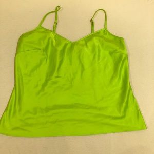 Neon green silk tank vintage